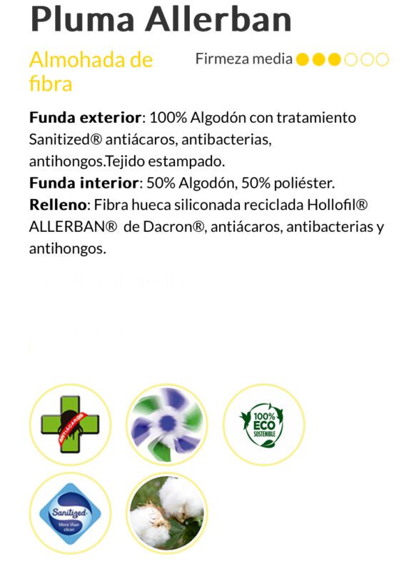 Almohada Mash Pluma Allerban (Fibra) 5 Allerban Pluma4 IMG 0701