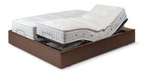 Cama articulada estepa con colchón Nerva de astral Nature blanco y marrón