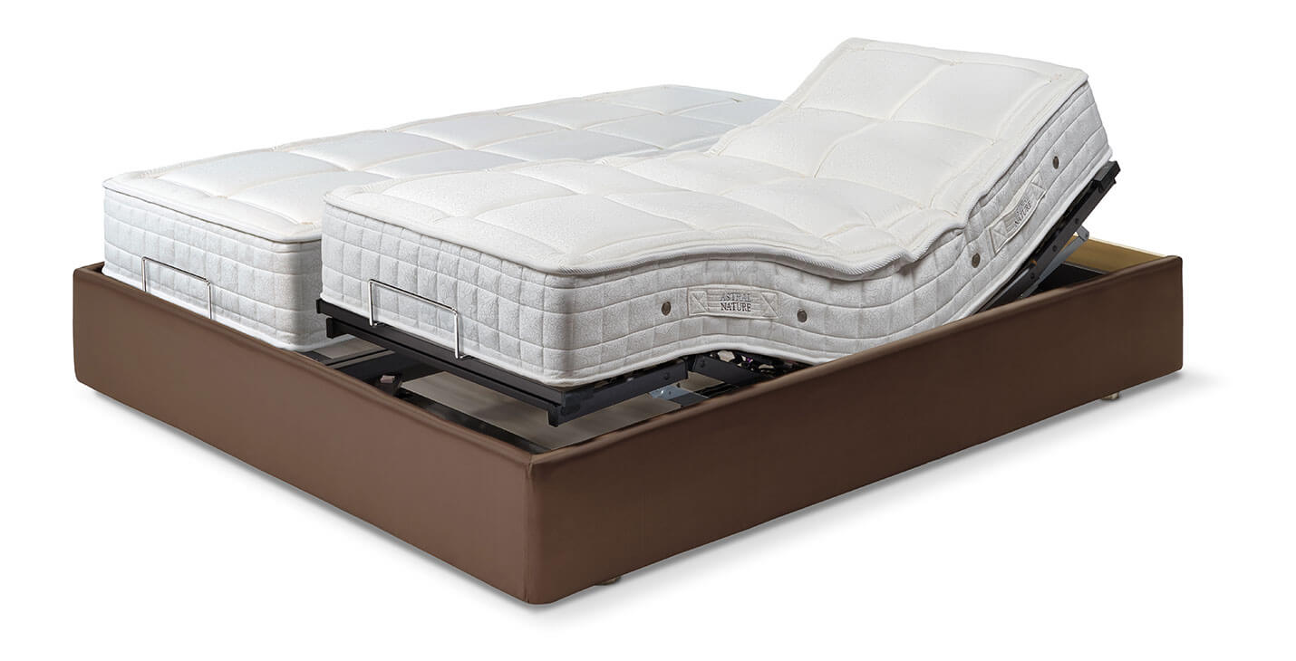 Nerva ARTICULATED Estepa Astral Nature Cama articulada estepa con colchón Nerva de astral Nature blanco y marrón