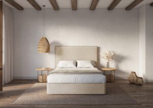 Canapé Calma Sonpura tapizado en dormitorio