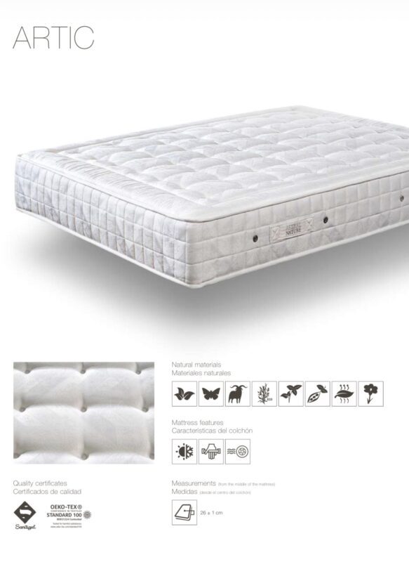 Composición del colchón Artic de Astral Nature