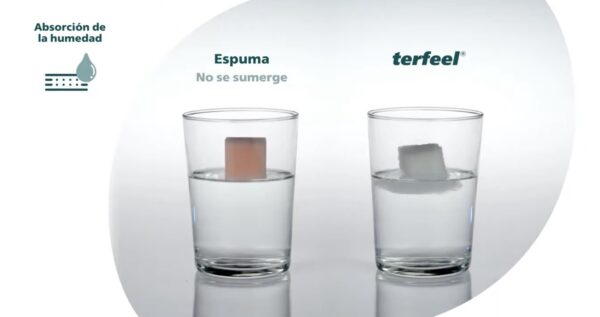 Colchón Terxy Airplus (Muelle Ensacado 7 Zonas) 11 Poliéter normal vs Terfeel en el agua.