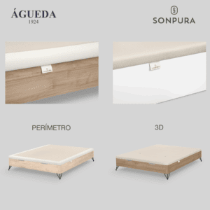 Tipos de tapas para canapé Sonpura Nuit. 3D o perímetro tapizado en beige