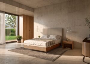 Canapé abatible Nuit de Sonpura con patas vista lateral