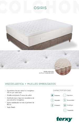 Colchón Terxy Osiris (M. Ensacado 5 zonas+Visco) 8 Ficha Terxy Osiris